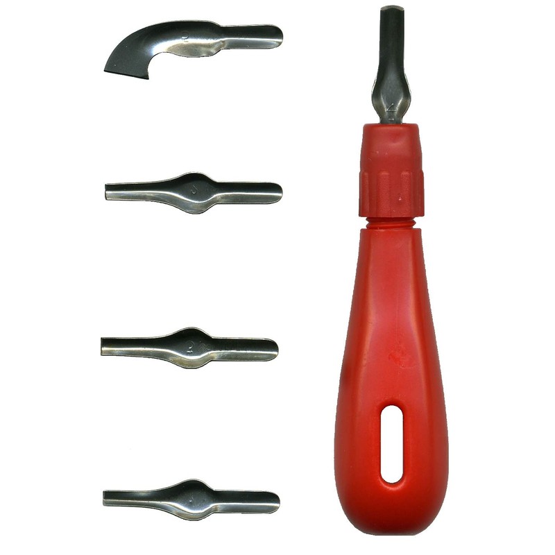 Major Brushes Lino Cutting Handle Tool & 5 Assorted Cutter