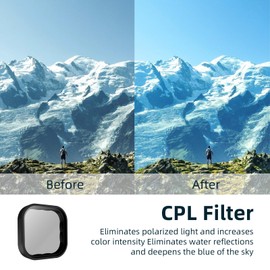 AFAITH CPL Filter Polarizer Lens Filter for GoPro Hero 13 Black, Polarizing FilterMulti-Coated HD Optical Glass Reduce Glare and Reflection