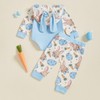 Xiaodriceee Infant Baby Boy Easter Outfit Rabbit Ears Hoodie Romper