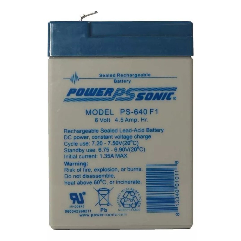 Power Sonic Bateria Respaldo Power Sonic Ps-640 F1 6v 4.5ah