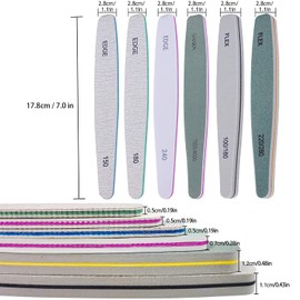 Nail File Premium Professional Nail File Kit for Acrylic Nails & Natural Nails Edge Flex Manicure File Nail Polisher Washable Nail File Set(6 PCS)
