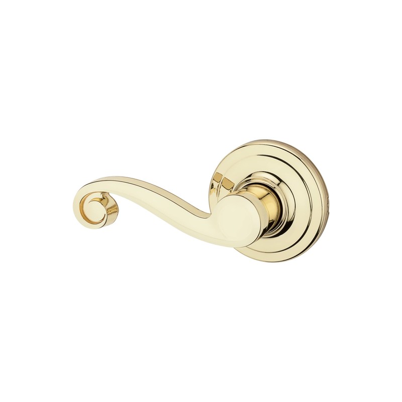 Kwikset Lido Left-Handed Half-Dummy Lever with Protection in Polished Brass