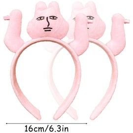 2Pcs Easter Buuny Headband, Pink Funny Rabbit Headbands Personality Funny Hair Clips for Face Wash Makeup Hair Accessory for Women Girls