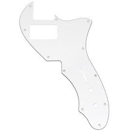 Musiclily Pro 11 Holes Single H Guitar Pickguard For USA Fender 69 Tele Thinline Style Electric Guitar, 3Ply White