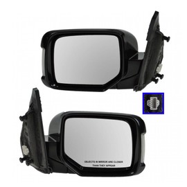 TRQ Driver & Passenger Side Mirror Set with Heat with Housing Turn Signal Compatible with 2009-2015 Honda Pilot HO1320249 HO1321249