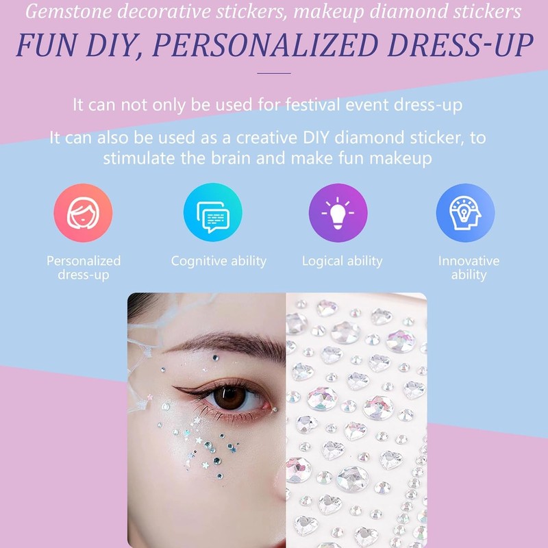 Mayoii Butterfly Temporary Tattoos and Face Gems Stickers Kit for