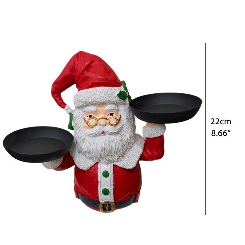 Christmas Santa Snowman Plate Resin Snack Tray Christmas Figurine Snacks
