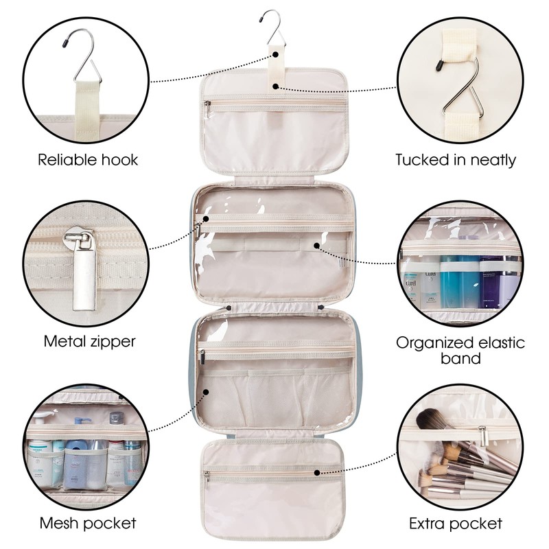 Narwey Large Hanging Travel Toiletry Bag for Women Wash Bag