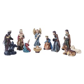SOIMISS Nativity Figure Set Holy Family Nativity Figure Christ Birth of Jesus Statue Set Nativity Scene for Home Decoration Christmas Religious Gift 11 Pieces