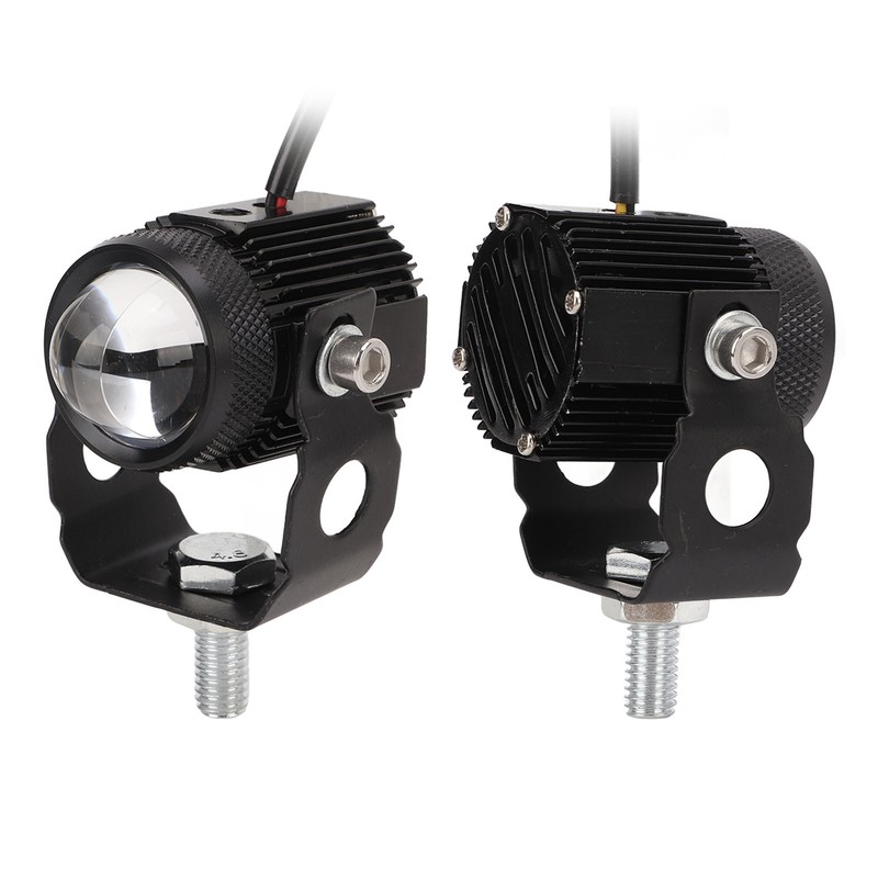 Pair Motorcycle LED Spotlight High Low Beam Yellow White Light