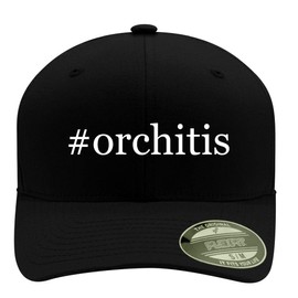 #Orchitis - Hashtag Men's Flexfit Baseball Hat Cap, Black, Small/Medium
