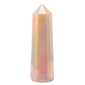 Amazing Gemstone Angel Aura Rose Quartz Crystal Towers ~ Natural Healing Crystal Point Obelisk for Reiki Healing and Crystal Grid (3" to 4" INCH)