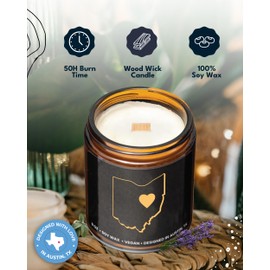 Ohio Candle, Unique Ohio Themed Gifts for Men and Women, Best State Souvenir Gifts for Moving Away, Thoughtful Home Sick Presents, Ideal for Birthday, Christmas, Graduation, Gift Ready