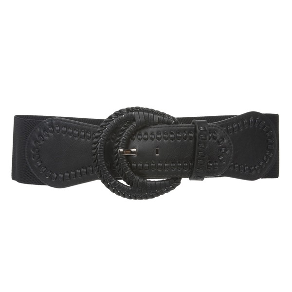 3" Wide High Waist Fashion Stretch Belt, Black | one