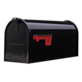 Gibraltar Mailboxes Elite Medium Capacity Galvanized Steel Black, Post-Mount Mailbox, E1100B00