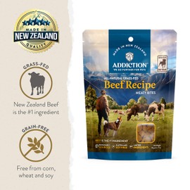 Addiction Meaty Bites - Hypoallergenic Dog Treats - Made in New Zealand - High Meat Content - Gluten and Grain-Free - Soft and Allergy Friendly Dog Treats (Beef, 4 Ounces - 3 Packs)