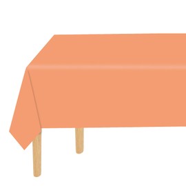 sunepany 2 Pack Orange Plastic Tablecloth Disposable 54 x 108 Inch Burnt Orange Tablecloth Rectangle for Thanksgiving Birthday BBQ Fall Decorations Outdoor Picnic Table Covers for 6 to 8 Foot Tables