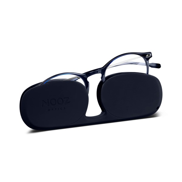 Nooz Óptica - Gafas de bloqueo de luz azul sin corrección para hombres y mujeres - Forma redonda - Colección Cruz, Azul marino