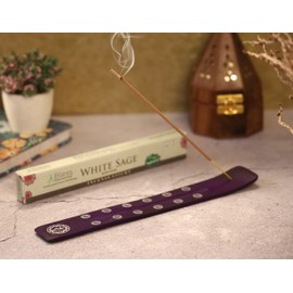 Bless-International Traditional-Handmade-Burner Wooden-Incense-Stick-Holder Ash-Catcher-Stand for-Aromatherapy-Meditation-Yoga (Heavens Blue) 10 Inches, Pack of 2