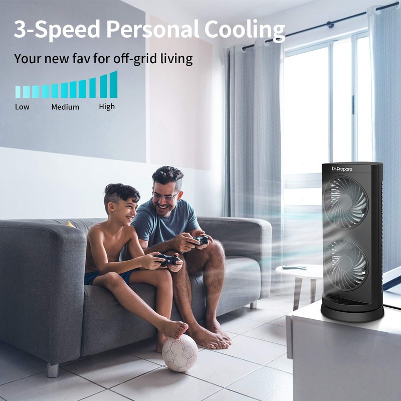 Dr. Prepare Desk Fan Tower Fan Cooling Fan, Portable Oscillating