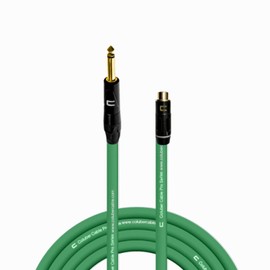 COLUBER CABLE Right Angle XLR Female to RCA Female - 20 Feet - Green - Pro 3-Pin Microphone Connector for Powered Speakers, Audio Interface or Mixer for Live Performance & Recording