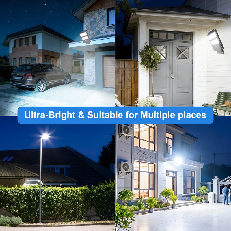 TEXTHELL 7000W Solar Street Lights Outdoor 2 Pack, 5500K Solar