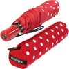 Knirps Slim Duomatic Polka Dots Pocket Umbrella Red White in