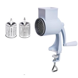 Creperture Manual Nut Mill with Hand Crank, Manual Nut Crusher, Peanut Grinding Breaker, Multifunctional Nut Crusher for All Nuts, Pecan Nuts, Cereals, Corn, 160 Double Sword, White