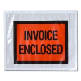 4.5" x 5.5" Invoice Enclosed Packing List Envelopes Full Face Back Load 1000 Pieces