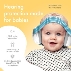 Alpine Muffy Baby Ear Protection for Babies and Toddlers up to 36 Months - CE & ANSI Certified - Noise Reduction Earmuffs - Comfortable Baby Headphones Against Hearing Damage & Improves Sleep - Blue