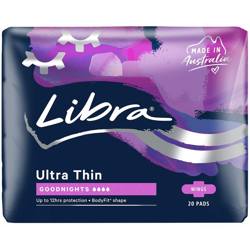Libra Ultrathin Goodnight Pad with Wings (Pack of 20)