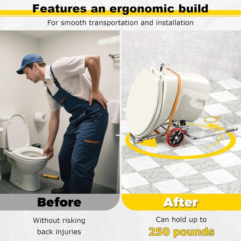 Lymоrехаn Toilet Installation JackStainless Steel Foldable Toilet Cart Jack with