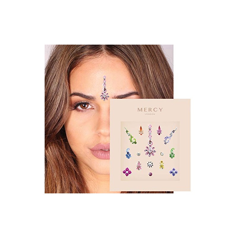 Floral Colour Bindi ✮ Crystal Indian Bindi Face Jewels Gold