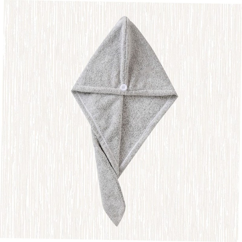 BIUDECO Super Absorbent Hair Drying Cap Grey Bamboo Charcoal Cap