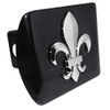 Fleur-de-Lis Black Metal Hitch Cover