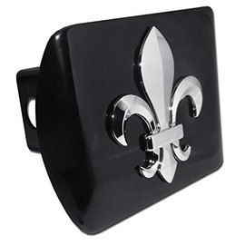 Fleur-de-Lis Black Metal Hitch Cover