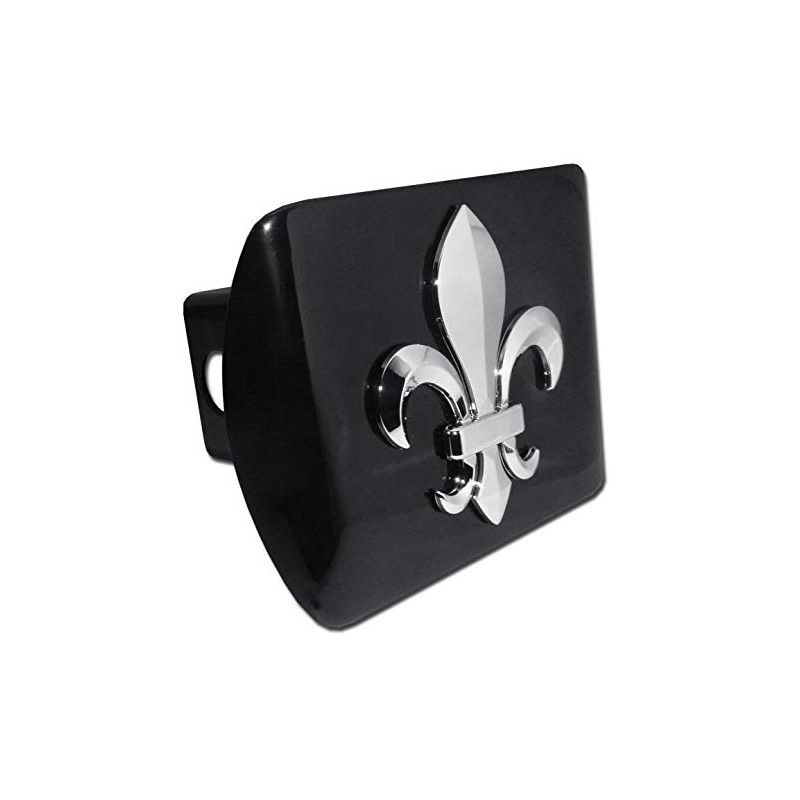 Fleur-de-Lis Black Metal Hitch Cover