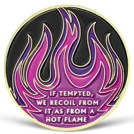 Purple Flames Sobriety Coin 7 Year AA Chip Recovery Medallion for AA NA 12 Step Clean & Sober Gifts for Men Women Alcoholics Anonymous Gifts Celebrating Addiction Recovery