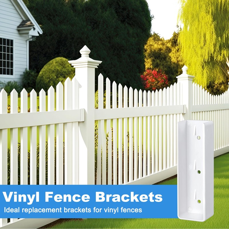 Nuanchu 10 Pack Vinyl Fence Rail Mount Brackets 1-1/2" x