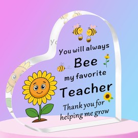 QMVMV Teacher Acrylic Plaque Gifts - Thank You Teacher Appreciation Present for Women Men, Christmas Birthday End of the Year Teacher Gifts from Students
