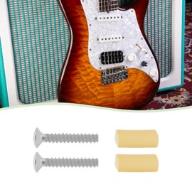 Briny River Pack of 12 Single Coil Pickup Screws 22 mm Steel Pickup Mounting Screws with Rubber Hose Compatible with Fender Stratocaster Strat