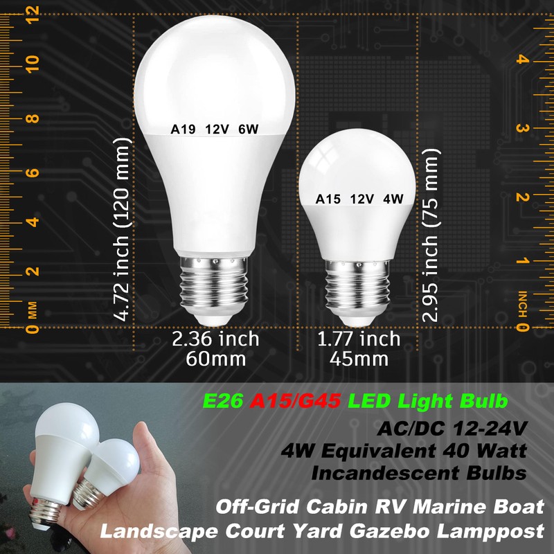 A15/G45 LED Light Bulb 4W Equivalent 40W Halogen Warm White