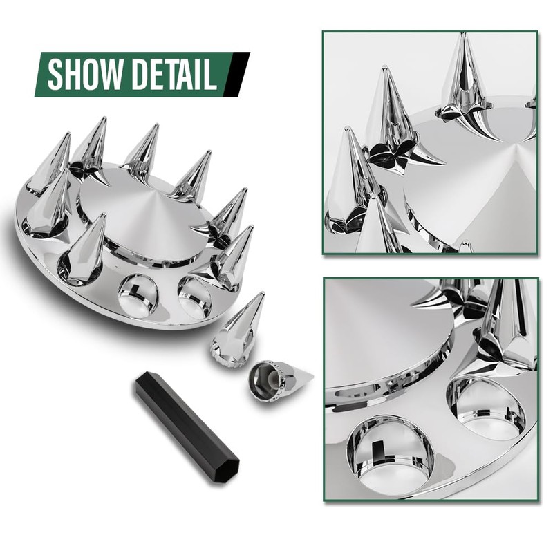 LQI Front Plating Hub Covers Chrome Wheel Cover 33mm Screw-on