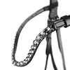 HORZE Ergonomic Snaffle Bridle with Curved Crystal Browband - Black/Black