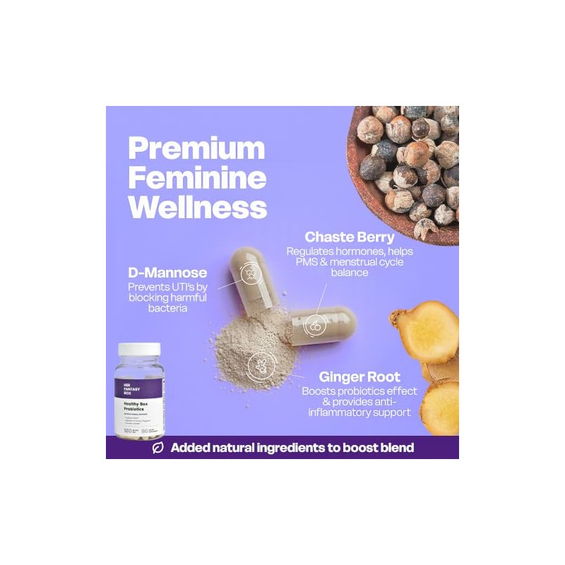 Her Fantasy Box Caja Saludable Probióticos Vaginales para Mujeres Prebióticos