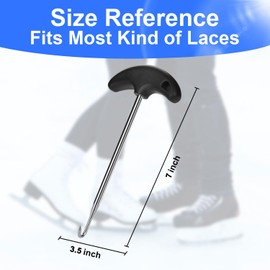 Cosmos 2 Pcs Shoe Lace Tightener Hockey Skate Lace Tightening Tool Portable Shoelace Puller Stainless Steel Boot Lace Hooks Skating Accessories for Boots Figure Skate Ice Skate Roller Skate Shoes
