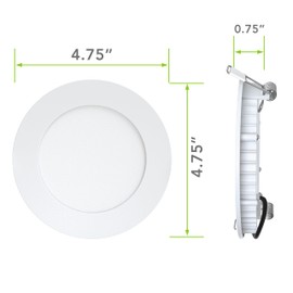 Leisure LED RV Boat Recessed Ceiling Light 480 Lumen Super Slim LED Panel Light DC 12V 4.75" 6W Full Aluminum Downlights (5)