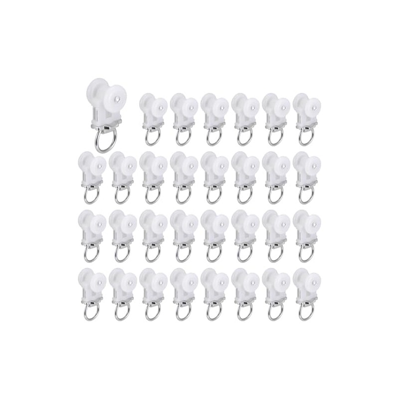 40 Pcs Curtain Track Roller Hooks Curtain Rail Ceiling Gliders