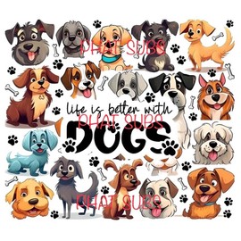 Unbranded 20oz Sublimation Tumbler Wrap Better With Dogs Ready To Press Heat Transfer