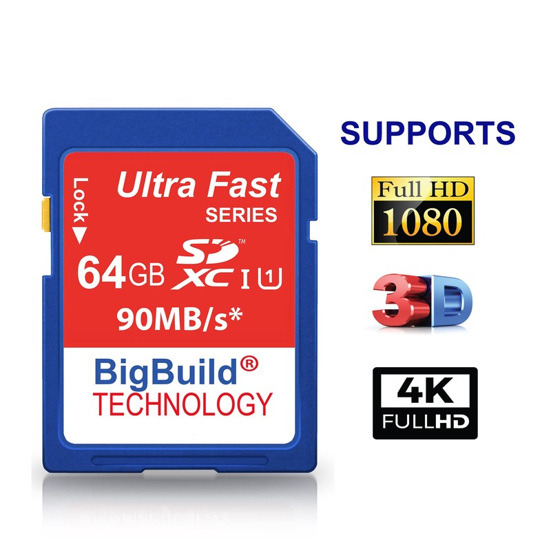 eMemoryCards 64GB Ultra Fast 90MB/s SD SDHC Memory Card For